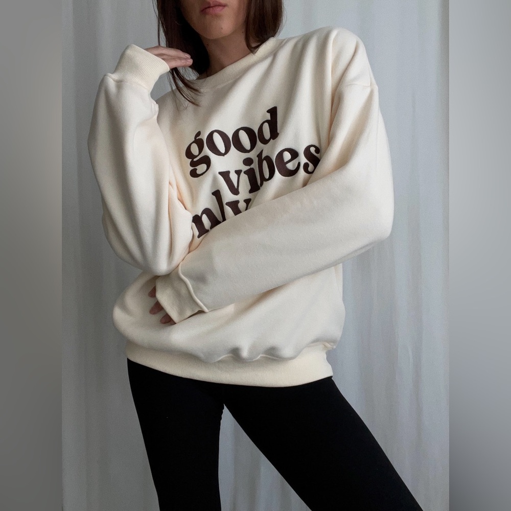 VIBES SWEATSHIRT 🆕 — In Cream - Picture 2 of 7